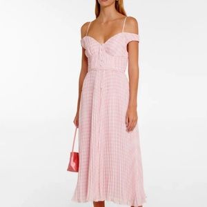 Self-Portrait Pink Gingham Midi Dress